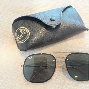 RayBan Blaze Aviators in black and gold